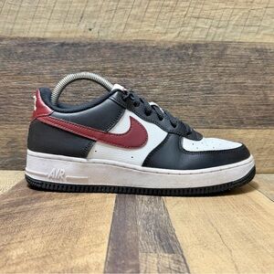 Nike Air Force 1 White Red Black Athletic Sneakers Size 7Y / 8.5 Women’s